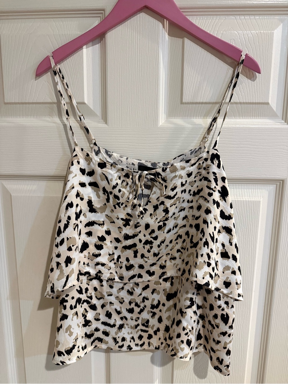 MINKPINK Beige and Black Leopard Layered Cami